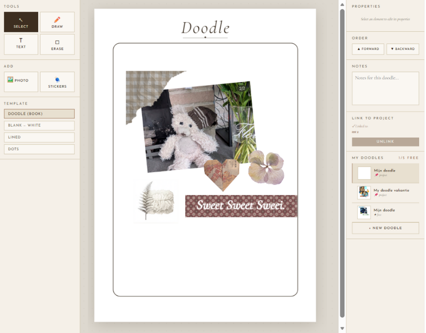 Voorbeeld van de Doodle Studio